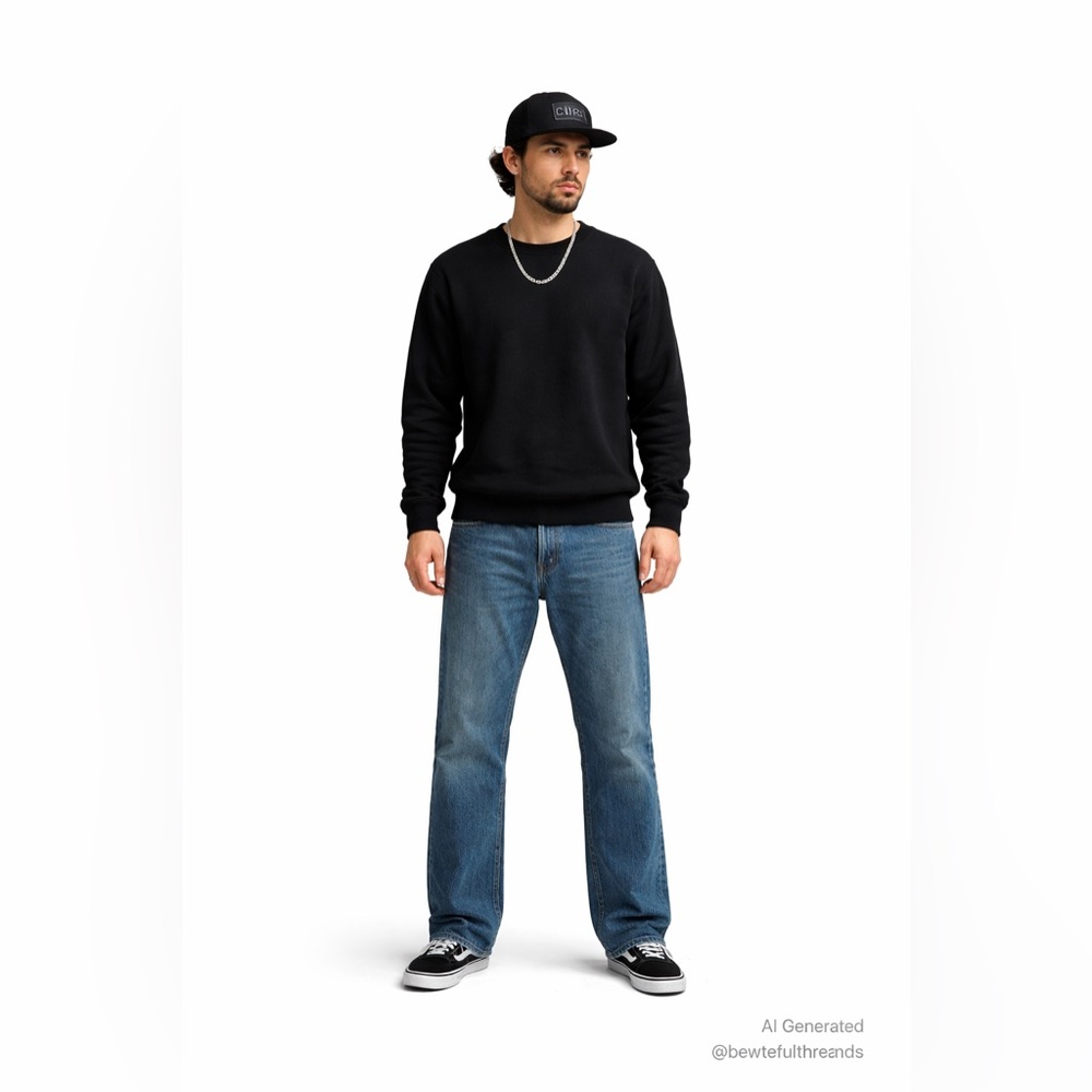 C1RCA 34 Straight Leg Skate Jeans Blue Button Fly Y2K Denim
